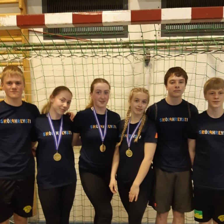 Skólahreystiliðið 2021. Guðbjarni, Dagný Líf, Ingibjörg Svava, Ragna Ruth, Einar Margeir og Karl Þór. Liðið náði 5. sæti í sínum riðli.
