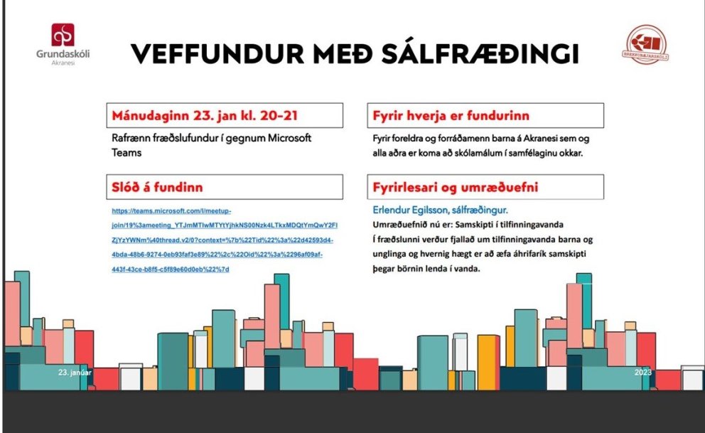 Veffundur með sálfræðingi