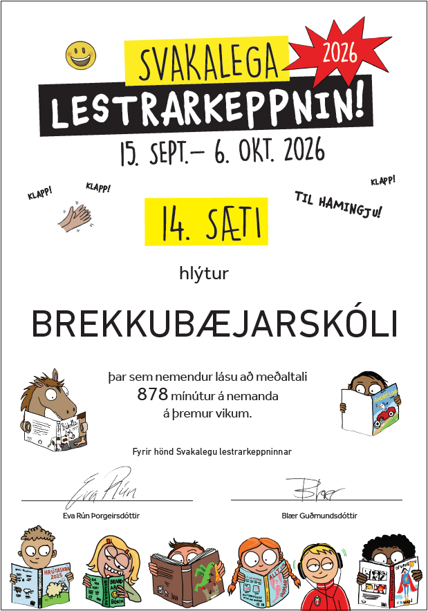 Svakalega lestrarkeppnin 2026 - 14. sæti