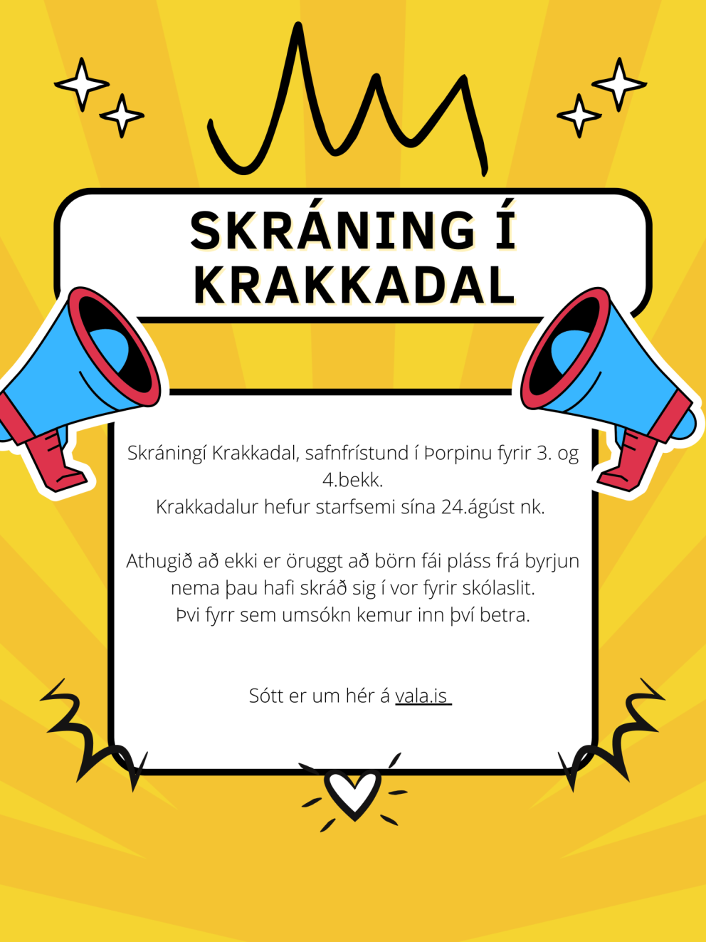 Skráning í Krakkadal