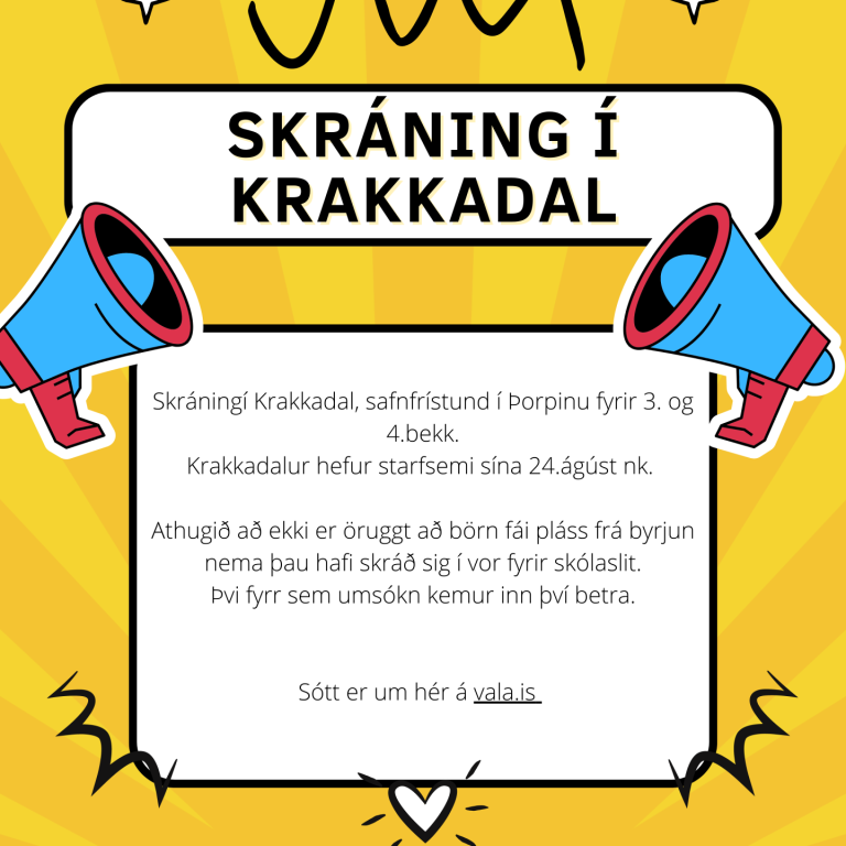 Skráning í Krakkadal